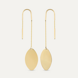 Big Oval Threader Earrings in 14K Solid Gold