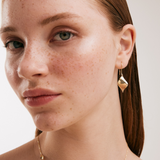 Big Spiral Chain Drop Earrings in 14K Solid Gold