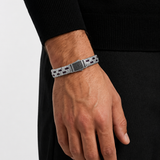 Crimson Grid Silver Erkek Bileklik