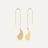 Comma  Dangle Drop Earrings in 14K Solid Gold