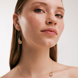 Comma  Dangle Drop Earrings in 14K Solid Gold