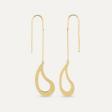 Comma Threader Chain Earrings in 14K Solid Gold