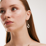 Comma Threader Chain Earrings in 14K Solid Gold