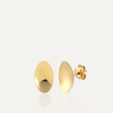 Concave Stud Earrings in 14K Solid Gold