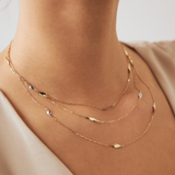 Dainty Triple Layered Necklace in 14K Solid Gold