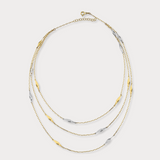 Dainty Triple Layered Necklace in 14K Solid Gold