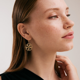 Flower Hook Earrings in 14K Solid Gold