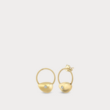 Diamond Circle Earrings in 14K Solid Gold