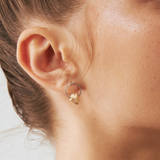 Diamond Circle Stud Earrings in 14K Solid Gold