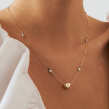 Diamond Pebble Necklace in 14K Solid Gold