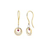 Ruby Circles 14 Ayar Altın Kadın Küpe