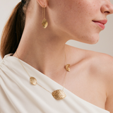 Hammered Leaf Pendant Necklace in 14K Solid Gold