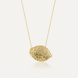 Hammered Leaf Necklace in 14K Solid Gold