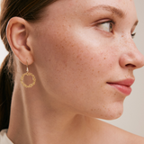 Flower Hook Earrings in 14K Solid Gold
