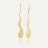 Wave Hook Earrings in 14K Solid Gold