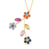 Pırlanta Taşlı Floricane 14 Ayar Altın Kadın Kolye