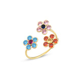 Trio Daisy 14 Ayar Altın Kadın Yüzük