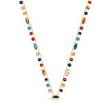 Rainbow Cluster 14 Ayar Altın Kadın Kolye