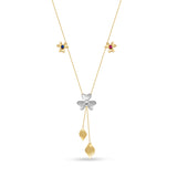 Flower Tassel Pırlanta Taşlı 14 Ayar Altın Kadın Kolye