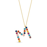 Circle M Harf Formlu Kadın Altın Kolye