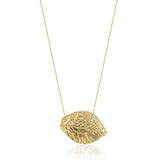 Hammered Leaf Necklace in 14K Solid Gold