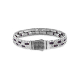 Crimson Grid Silver Erkek Bileklik