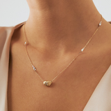 Diamond Pebble Station Necklace in 14K Solid Gold