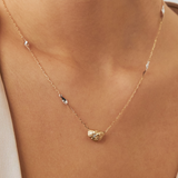 Diamond Pebble Station Necklace in 14K Solid Gold