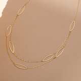 Multi Oval Layering Necklace in 14K Solid Gold