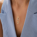 Pırlanta Taşlı Garden 14 Ayar Altın Kadın Kolye