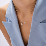 Pırlanta Taşlı Trilight 14 Ayar Altın Kadın Kolye