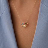 Eye Pırlanta Taşlı 14 Ayar Altın Kadın Kolye