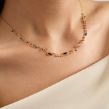 Rainbow Cluster 14 Ayar Altın Kadın Kolye