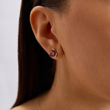 Caliora Ruby 14 Ayar Altın Küpe