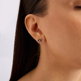 Caliora Amethyst 14 Ayar Altın Küpe