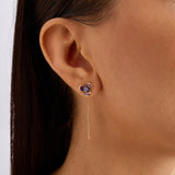 Caliora Amethyst 14 Ayar Altın Küpe