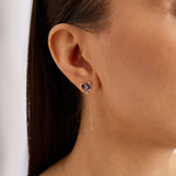 Caliora Amethyst 14 Ayar Altın Küpe