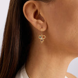 Pırlanta Taşlı Çintemani 14 Ayar Altın Kadın Küpe