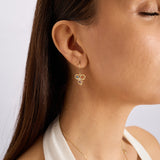 Pırlanta Taşlı Çintemani 14 Ayar Altın Kadın Küpe