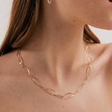 Oval Link Chain Necklace in 14K Solid Gold