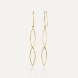 Oval Station Hook Earrings in 14K Solid Gold