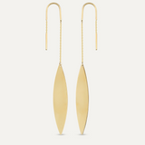 Oval Threader Earrings in 14K Solid Gold