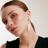 Oval Threader Earrings in 14K Solid Gold