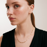 Paper Clip Choker Necklace in 14K Solid Gold