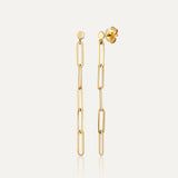 Paper Clip Drop Earrings in 14K Solid Gold