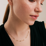 Paperclip  Layering Necklace in 14K Solid Gold