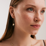 Spiral Chain Threader Earrings in 14K Solid Gold