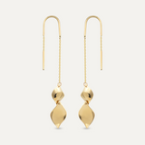 Spiral Dangle Earrings in 14K Solid Gold