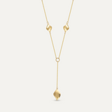 Spiral Lariat Station Necklace in 14k Solid Gold