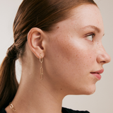 Thin Paper Clip Earrings in 14K Solid Gold